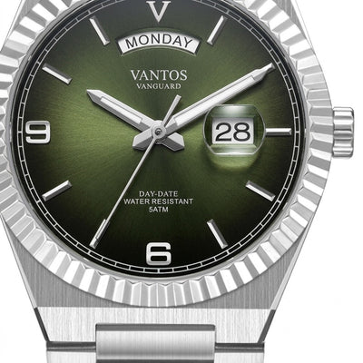 Olive ombre sunburst dial
